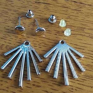 Silver Colored Starburst Earrings New